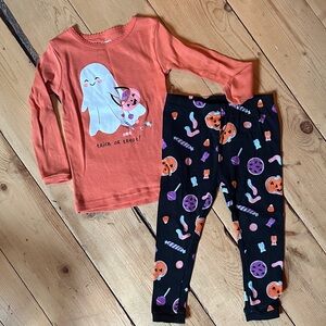 Carter's Orange and Black Halloween Pajama Set